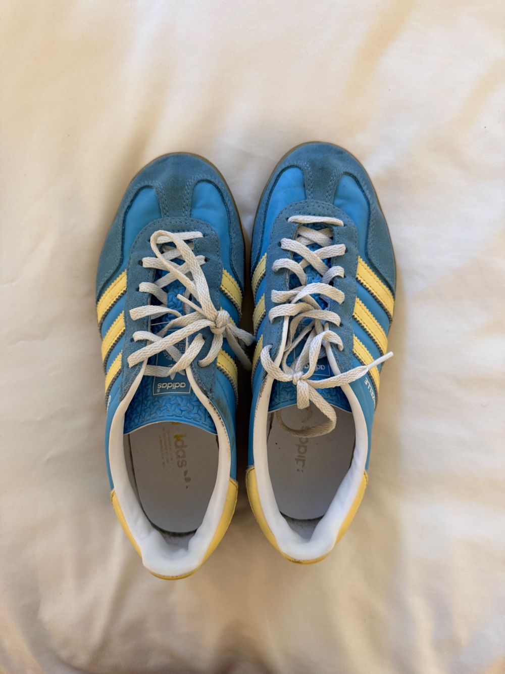 Adidas sambas blue and yellow